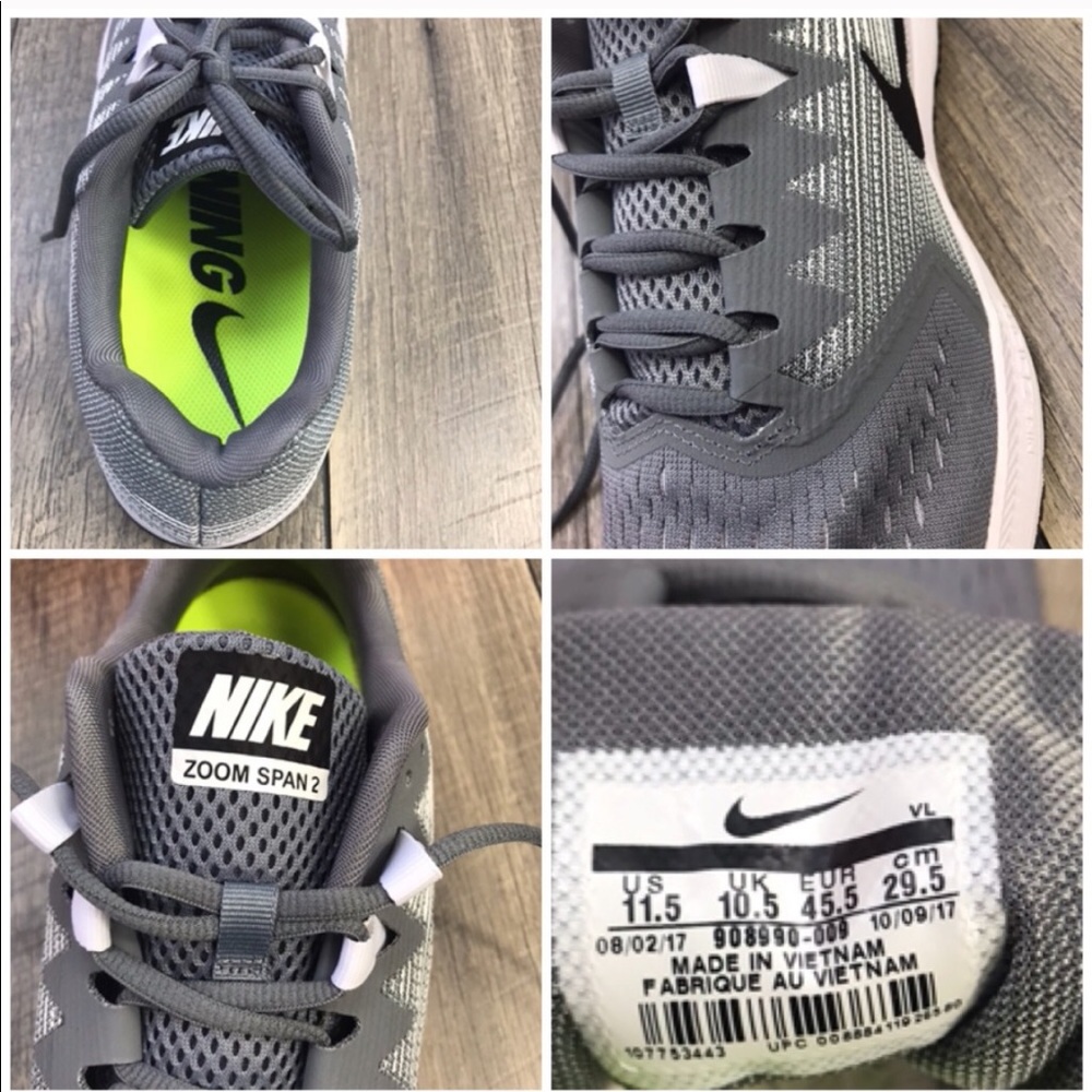 NWzt Nike Zoom Span 2 Cool Grey M AUTHENTIC - Picture 8 of 8